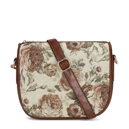 THE CLOWNFISH Garnet Women Floral Printed Structured Tapestry Sling Bag-picture-11