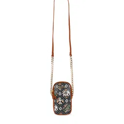 Priyaasi Brown PU Structured Sling Bag image 3