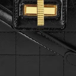 Sugarush Black Checked PU Structured Sling Bag image 2