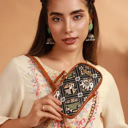 Priyaasi Brown PU Structured Sling Bag image 2