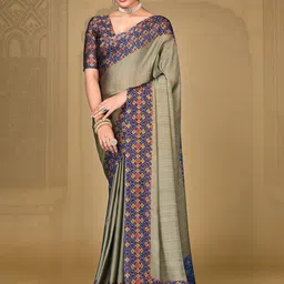 anouk rustic Anouk Printed Border Pure Chiffon Saree-picture-18