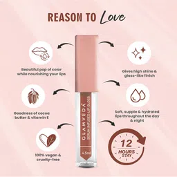 GLAMVEDA High Shine Serum Infused Lip Gloss with Vit-E & Cocoa 4.5 ml - Kissing Booth 114 image 3