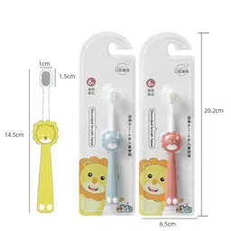 FunBlast Baby Toothbrush Cute Microfiber Soft Tooth Brush, Extra Soft Bristles Toothbrush For 2+ Years Children, Rounded Head Brush For Kids, Manual Toothbrush(Random Color),Multicolour,1 Count image 2