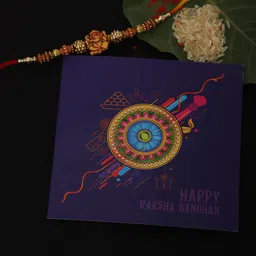 YouBella Men Multicolored Ganesh Rakhi With Greeting Card image 2