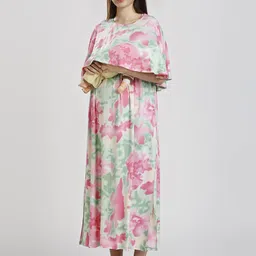 True Shape Women Printed Gown Maxi Maternity Ethnic Dress With Attached Nursing Cape-picture-39