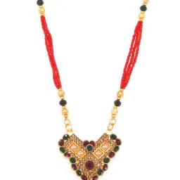 Ramdev Art Fashion Jwellery Gold-Plated Artificial Stones and Beads Mangalsutra image 2