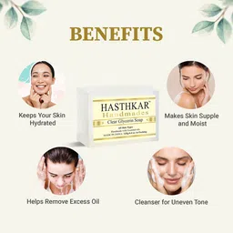 Hasthkar Handmades Set of 5 Clear Glycerin Soaps with Rose Water & Coconut Oil - 125g each image 2