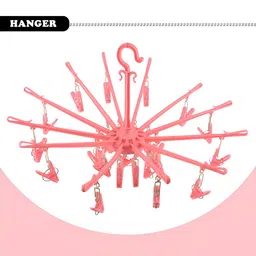 Kuber Industries Pink 24Pieces  Clips Cloth Drying Hanger image 4