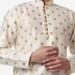 ROYAL KURTA Men Ethnic Motifs Jacquard Summer Sheers Kurta image 5