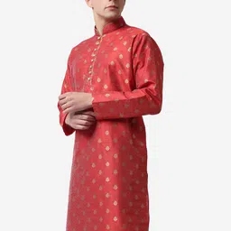 ROYAL KURTA Men Ethnic Motifs Jacquard Indie Prints Kurta image 3