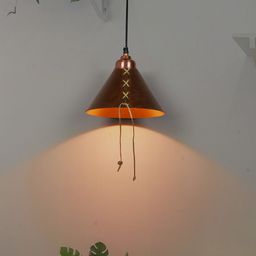 Fos Lighting Brown & Yellow Textured Ceiling Lamp-picture-17