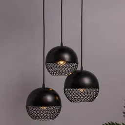 Homesake Black Textured Handcrafted Wall or Ceiling Cluster Light-picture-15