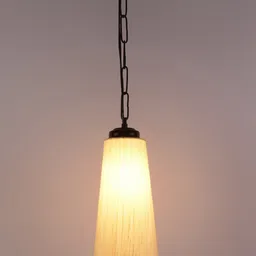 Devansh Cream Coloured Solid Conical Khadi Hanging Light image 5