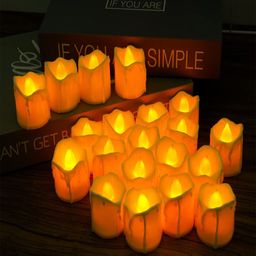 Kuber Industries 24Pcs Yellow Led Candle Table Lamp-picture-34