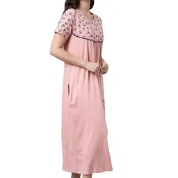 kryptic Womens Printed Pure Cotton Maxi Nightdress image 3