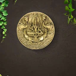 Imli Street Gold Toned Godess Laxmi Wall Hanging Plate-image-72
