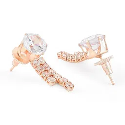 AMI Rose Gold-Plated CZ Stone-Studded Jewellery Set image 4