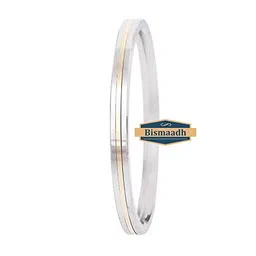 bismaadh Sikh Punjabi Brass Flat Kada Stainless Steel Bracelet For Men & Women 7mm Thickness image 1