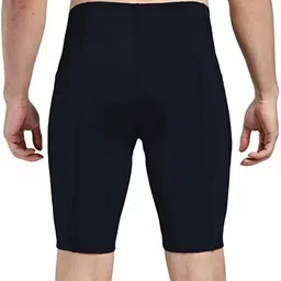 never quit Solid Men Black Compression Shorts image 2