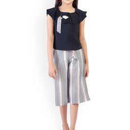Tiny Girl Girls Navy Blue & Grey Top with Capris-picture-35