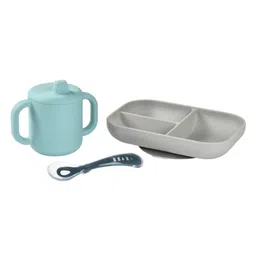 BEABA Kids 3 Pieces Blue Silicone Learning Set-picture-10