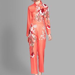 JC Collection Women Red & White Printed Top with Trousers-picture-11