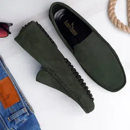 LOUIS STITCH Men Classic Handmade Suede Driving Loafers-picture-26