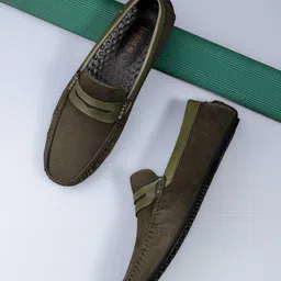 birgos Men Textured Round Toe Custom Orthotics Suede Driving Shoes-picture-27