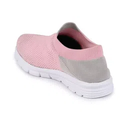 FAUSTO Women Pink Mesh Walking Non-Marking Shoes image 3