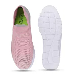 FAUSTO Women Pink Mesh Walking Non-Marking Shoes image 5