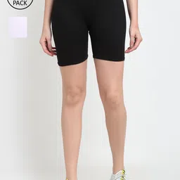 GRACIT Women Pack of 2 Black Cycling Sports Shorts-picture-39