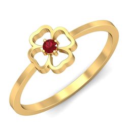 KUBERBOX Fianza 18KT Gold Ruby Finger Ring-1.89gm-picture-17