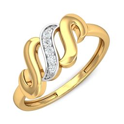 KUBERBOX 18KT Gold Diamond Studded Ring-1.96gm-picture-2