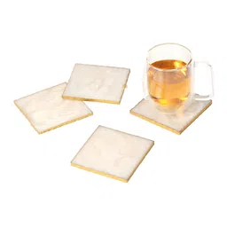 DULI Cream-Colored 6 Pieces Printed Resin Coasters image 2