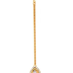 Ruby Raang Gold-Plated & Kundan-Studded Maang-Tikka image 2