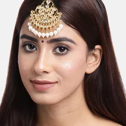 Anouk Women Gold-Plated Pearl & Kundan Studded Maang Tikka-picture-39