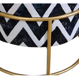 Shadowkart Grey & White Chevron Printed Ottoman image 5