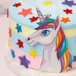 Unicorn Theme Truffle Cake 1 Kg image 3