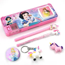 zaydanic Inbuilt Calculator and Sharpener Pencil Box with Accessories for Kids Disney Princess Designed Art Plastic Pencil Box image 1