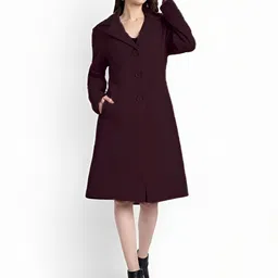 lime n lemon Tweed Solid Coat For Women image 3