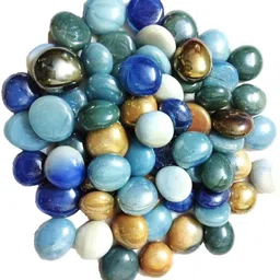 colour stone Round Glass Pebbles Decorative Stone For Home Garden Outdoor Decor (450 grams) Polished, Regular, Painted Round Fire Glass Pebbles-picture-24
