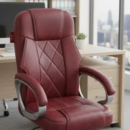 craftswell Leather Office Adjustable Arm Chair image 1