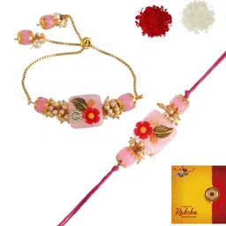 Bhaiya Bhabhi 2021-500-1 Kundan Rakhi Set-image-52