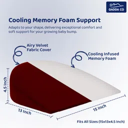 gadda co Pregnancy Pillow for Pregnant Women | Memory Foam Maternity Pillow Memory Foam Solid Pregnancy Pillow Pack of 1 image 2