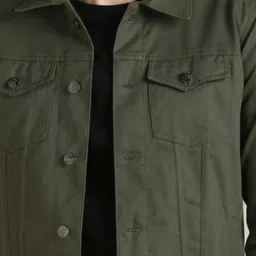 clickcreation Men Solid Denim Jacket image 4