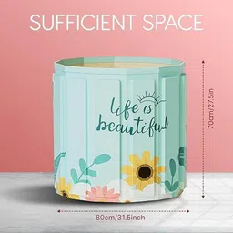 bhajanshree BS - 748 Adult Collapsible Spa Bathtub with Hot-Cold Temperature Ice Bath Free-standing Bathtub image 2