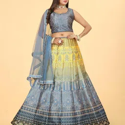EthnicTree Ethnic Motifs Printed Beads and Stones Ready to Wear Lehenga Choli-picture-13