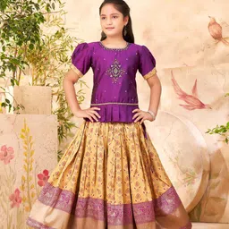 Aarika Girls Embroidered Ready to Wear Lehenga &-picture-22