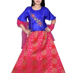 BAESD Girls Embroidered Ready to Wear Lehenga & Blouse With Dupatta-picture-4