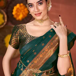 SHOPGARB Ethnic Motifs Woven Design Semi-Stitched Lehenga & Unstitched Blouse With Dupatta image 2